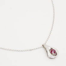 Belcher Necklace with and ruby in 14K White gold, 19.49 inches