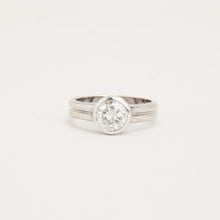 Ring with diamond (1.08 ct) in 14K White gold size 7¾ | Solid Gold