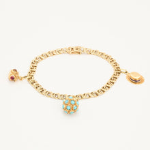 Bismarck Bracelet with and glass in 14K Gold, 7.28 inches | Solid