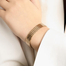 Brick Bracelet in 14K Gold, 6.69 inches | Real Genuine Gold | Fine