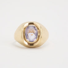 Solitaire ring in 14K gold with amethyst, Size 57