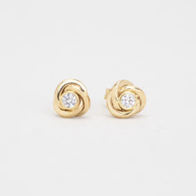 Earrings with and Zirconia in 14K Gold, 0.28 inches | Real Genuine