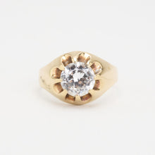Ring with and synthetic spinel in 14K Gold size 8½ | Vintage Solid