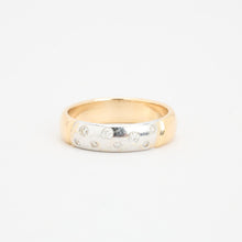 Ring with diamond (0.07 ct) in 14K Gold and white gold size 7