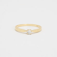 Ring with diamond (0.1 ct) in 14K Gold size 6¾ | Real Genuine Gold