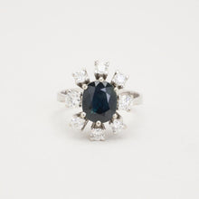 Ring with and sapphirewith diamond (0.8 ct) in 14K White gold size