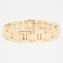 Block Bracelet in 14K Gold, 7.28 inches | Real Genuine Gold | Premium