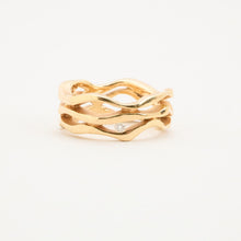 Ring with diamond (0.04 ct) in 14K Gold size 6¾ | Vintage Solid Gold