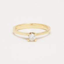 Ring with diamond (0.24 ct) in 14K Gold size 8 | Real Genuine Gold