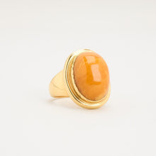 Ring with and amber in 18K Gold size 7¼ - 7¾ | Vintage Solid Gold