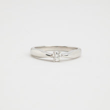 Timeless 18K White Gold Solitaire Diamond Ring, 0.10 CT Round Cut, Prong Set, Size 5¾, Modern Minimalist Fine Jewelry