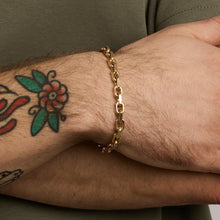 Anchor chain Bracelet in 14K Gold, 7.87 inches | Vintage Solid Gold