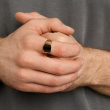 Ring with and onyx in 14K Gold size 10¾ | Solid Gold | Minimalistic