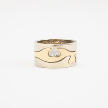 Heart Ring with diamond (0.03 ct) in 14K Gold and white gold size 9