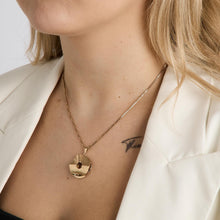 Pendant with diamond (0.03 ct) in 14K Gold, 1.22 inches | Vintage