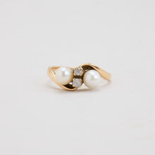 Ring with and pearl in 14K Gold size 7¼ | Real Genuine Gold | Fine