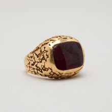 Ring with and synthetic ruby in 14K Gold size 9¼ - 9½ | Vintage