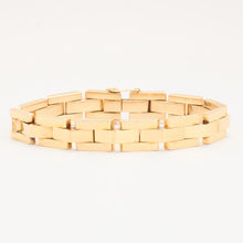 Block Bracelet in 14K Gold, 7.09 inches | Vintage Solid Gold | Fine