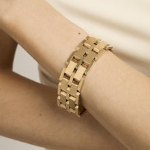 Block Bracelet in 14K Gold, 7.28 inches | Vintage Solid Gold