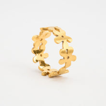 Floral band ring in 18K yellow gold, Size 6