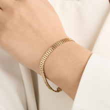 Brick Bracelet in 14K Gold, 7.28 inches | Real Genuine Gold | Premium