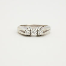 Ring with diamond (0.24 ct) in 18K White gold size 6 - 6½ | Vintage