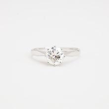 Ring with diamond (1 ct) in 14K White gold size 5¾ - 6 | Solid Gold