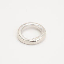 Ole Lynggaard band ring in 14K white gold, engraved with 'LOVED', Size 6½