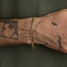 Figaro Bracelet in 14K Gold, 7.87 inches | Vintage Solid Gold | Fine