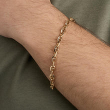 Mariner link Bracelet in 14K Gold, 8.27 inches | Vintage Solid Gold