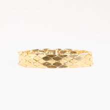 Flower Beehive Bracelet in 18K Gold, 7.87 inches | Vintage Solid Gold