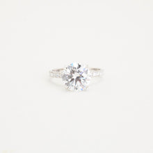 Ring with diamond (3.52 ct) in 18K White gold size 6¾ | Vintage
