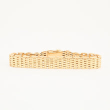 Brick Bracelet in 14K Gold, 6.89 inches | Vintage Solid Gold