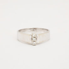 Ring with diamond (0.14 ct) in 14K White gold size 8½ - 8¾ | Real