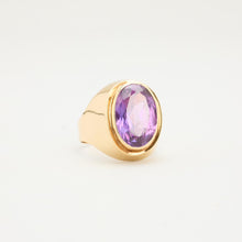 Ring with and synthetic sapphire in 14K Gold size 6¾ - 7¼ | Vintage