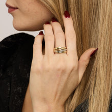 Ring with diamond (0.01 ct) in 14K Gold and white gold size 6