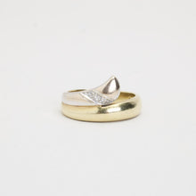 Ring with diamond (0.01 ct) in 14K Gold and white gold size 7