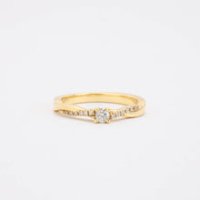 Ring with diamond (0.15 ct) in 18K Gold size 5¾ | Real Genuine Gold