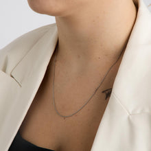 Curb Necklace in 14K White gold, 19.69 inches | Vintage Solid Gold