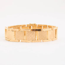 Block Bracelet in 14K Gold, 7.28 inches | Vintage Solid Gold