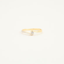 Ring with and Zirconia in 14K Gold and white gold size 6 | Solid