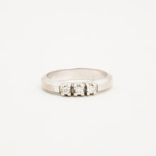 Ring with diamond (0.25 ct) in 14K White gold size 5 - 5¼ | Vintage
