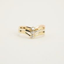 Ring mit Diamant (0,09 ct) in 14K Gold, Weißgold und Roségold