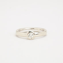 Ring with diamond (0.21 ct) in 14K White gold size 6¾ | Solid Gold
