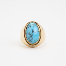 Ring with and turquoise in 14K Gold size 6¾ | Vintage Solid Gold