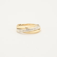 Ring with diamond (0.02 ct) in 14K Gold and white gold size 8