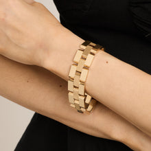 Block Bracelet in 14K Gold, 7.28 inches | Vintage Solid Gold