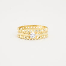 Ring with and Zirconia in 14K Gold size 10¾ | Solid Gold | Quality