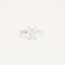 Ring with diamond (3.04 ct) in 14K White gold size 7¼ | Solid Gold