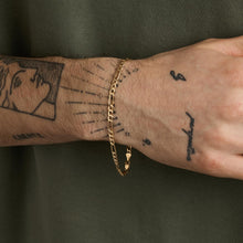 Figaro Bracelet in 14K Gold, 8.66 inches | Vintage Solid Gold | Fine